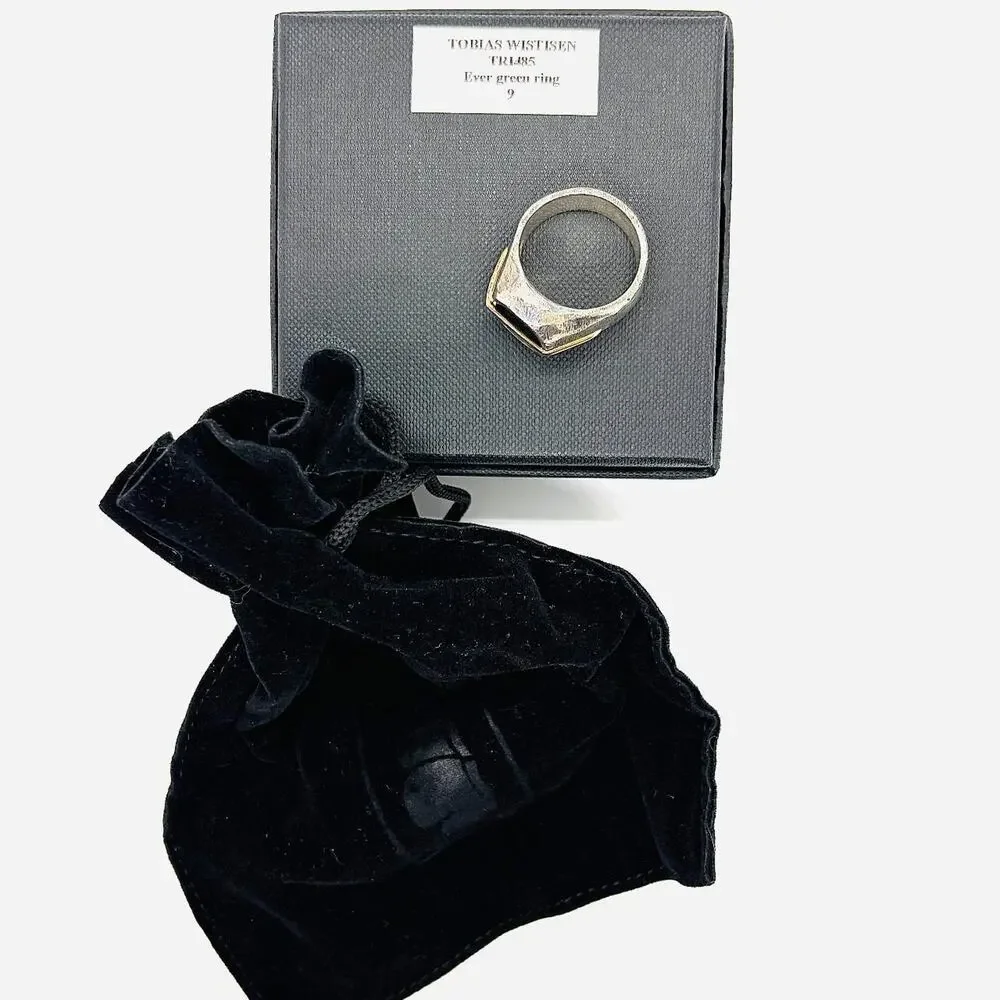 Tobias Wistisen TRI485 Silver and Black Onyx Signet Ring 9
